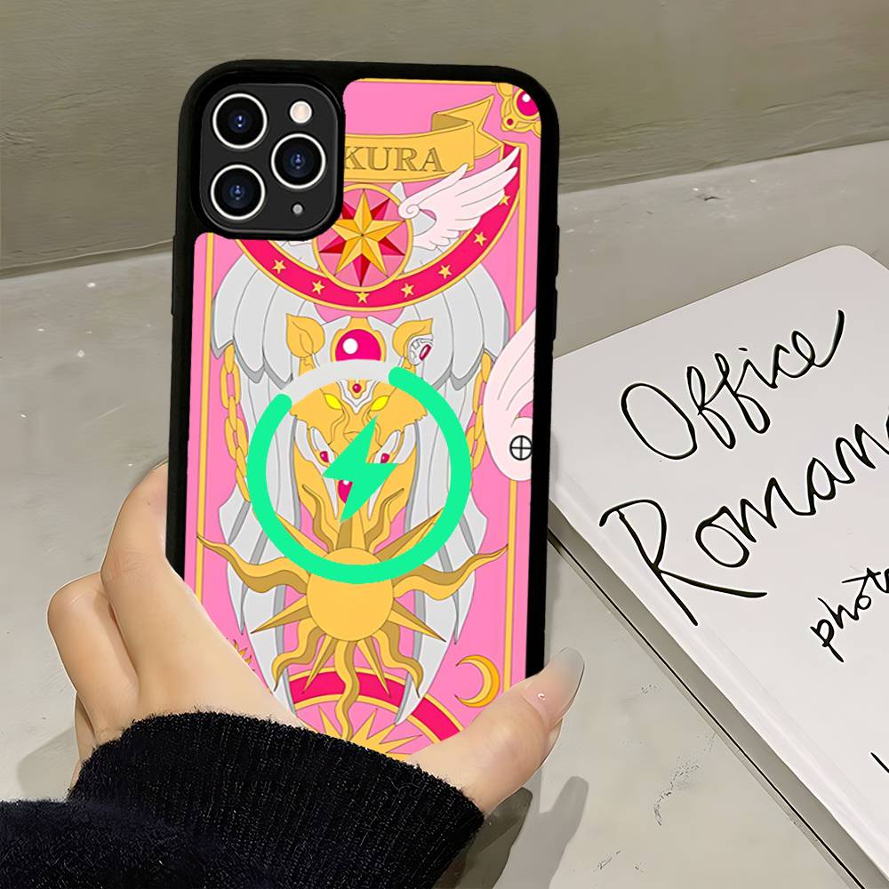 Anime C-CardcaptorS S-Sakura For Magsafe Magnetic Phone Case Wireless PC+TPU For IPhone 11 12 13 14 15 16 17 Pro Max Plus