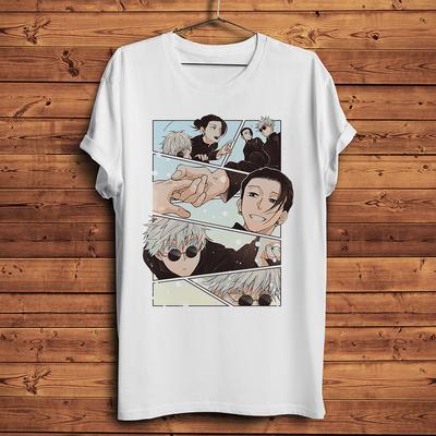 Gojo Satoru and Friend Geto Suguru Funny Anime Tshirt Men Women White Casual T Shirt Unisex Juj