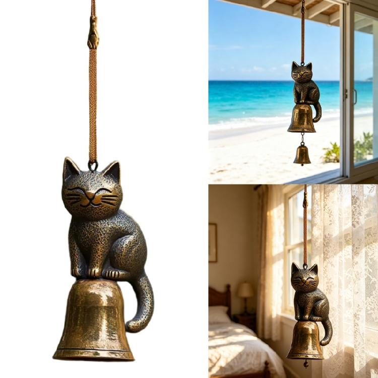 Automotive Rearview Mirror Decoration Elegant Cats Shaped Wind Chimes Ornament with Soft Chimes Sound for Home and Garden