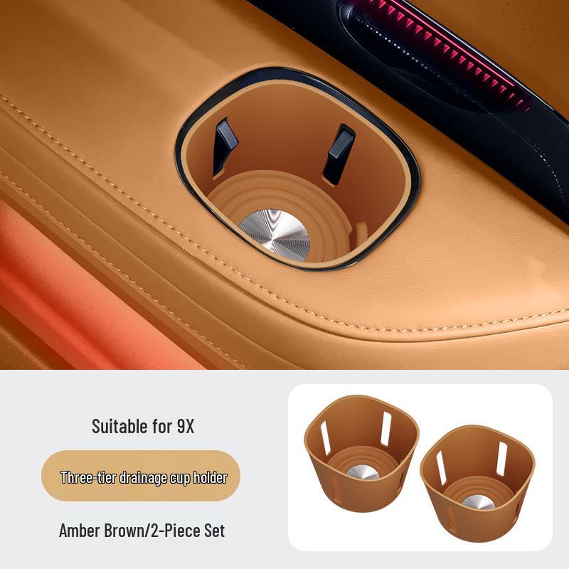 Zeekr 9X Three-Row Silicone Water Cup Holder: Anti-Scratch, Anti-Slip Rear Protection Accessory