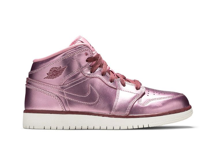 Kids' Sneakers Nike Jordan 1 Mid Pink Rise (GS) Pink Rise/White-Noble Red
