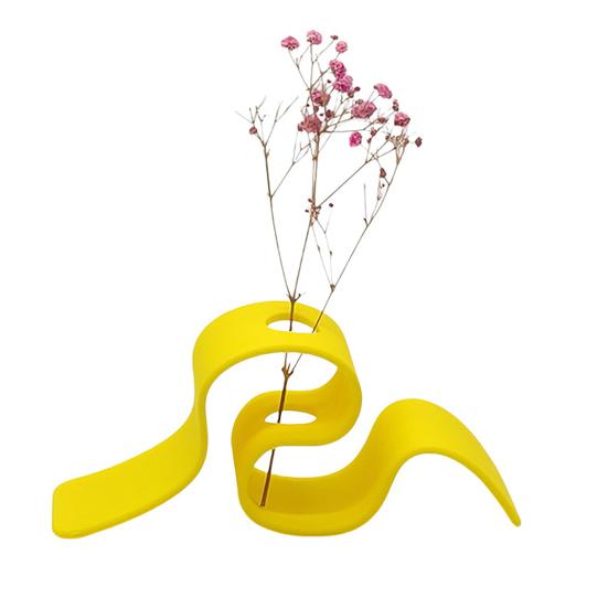 Creative Plant Display 3D Printed Dried Flower Stand, Curved Ribbon Vase, Decorative Holder, Bedroom Container Artificial Rack for Living Room