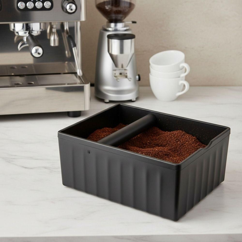 Large Capacity Coffee Grounds Tapping Box Rectangular Coffee Grind Waste Bin Coffee Knock Box  Cafe