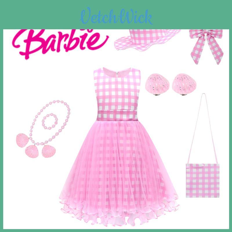 Adorable Barbie Princess Pink Sleeveless Dress With Matching Accessories