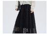Elegant Women's French Mesh Layered Lace Skirt - New Spring Arrival, Mid-length with Wide Hem and Slimming Fluffy Design