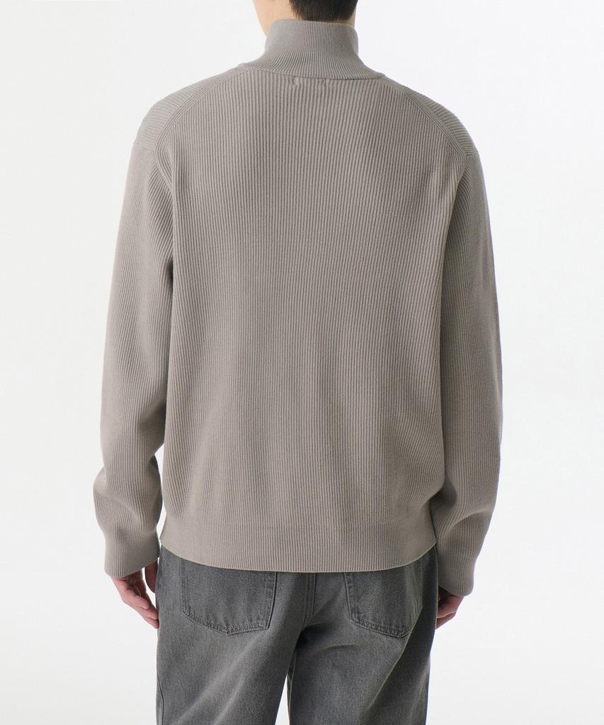 MUSINSA STANDARD Cotton High-Neck Knit Zip-Up [Light Warm Gray]