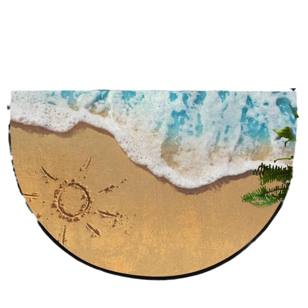 Amerikanischer Kristall-Samt Halbrund Fußmatte Verandadekoration Rutschfest und Schmutzabweisend Fußmatte Badezimmer Saugfähige Rutschfeste Matte