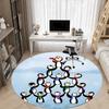 1pc Penguin Pyramid Office Round Area Rug, Indoor Mat Suitable ForOffice, Under Office Chairs Bedroom Living Room Home Decor, Room Deco, D096