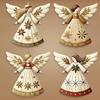 Christmas Wooden Angel Ornaments Rustic Angel Christmas Tree Ornament Retro Small Angel Hanging Decoration for Holiday Party Decor