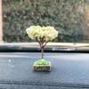 Cute Car Ornament Mini Tree Simulated Flower Interior Accessories Center Console Decorations Mounted Plant Car Decoration