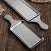Stainless Steel Rectangular Plate with Handle Made Old Meat Plate Western Food Steak Sushi Plate Flat Bottom Tray