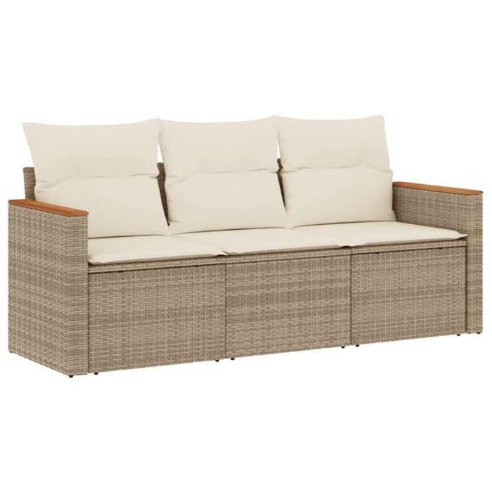 VidaXL Garden Lounge Set with Cushions 3 Pcs, Patio Sofas, Patio Furniture Set, Outdoor Furniture, Beige 3225757