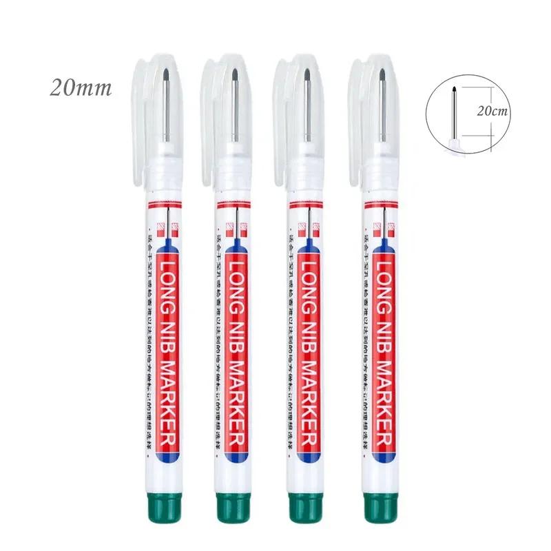 32/20mm Waterproof White Oily Deep Hole Long Nib Head Markers Pen Set for Metal Perforating Bathroom Woodworking Decoration Tool