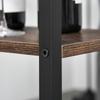 Bar Table and 2 Stools Set, Footrest, 3-Tier Shelves, Cushions, 109 x 60 x 100 cm, Rustic Brown