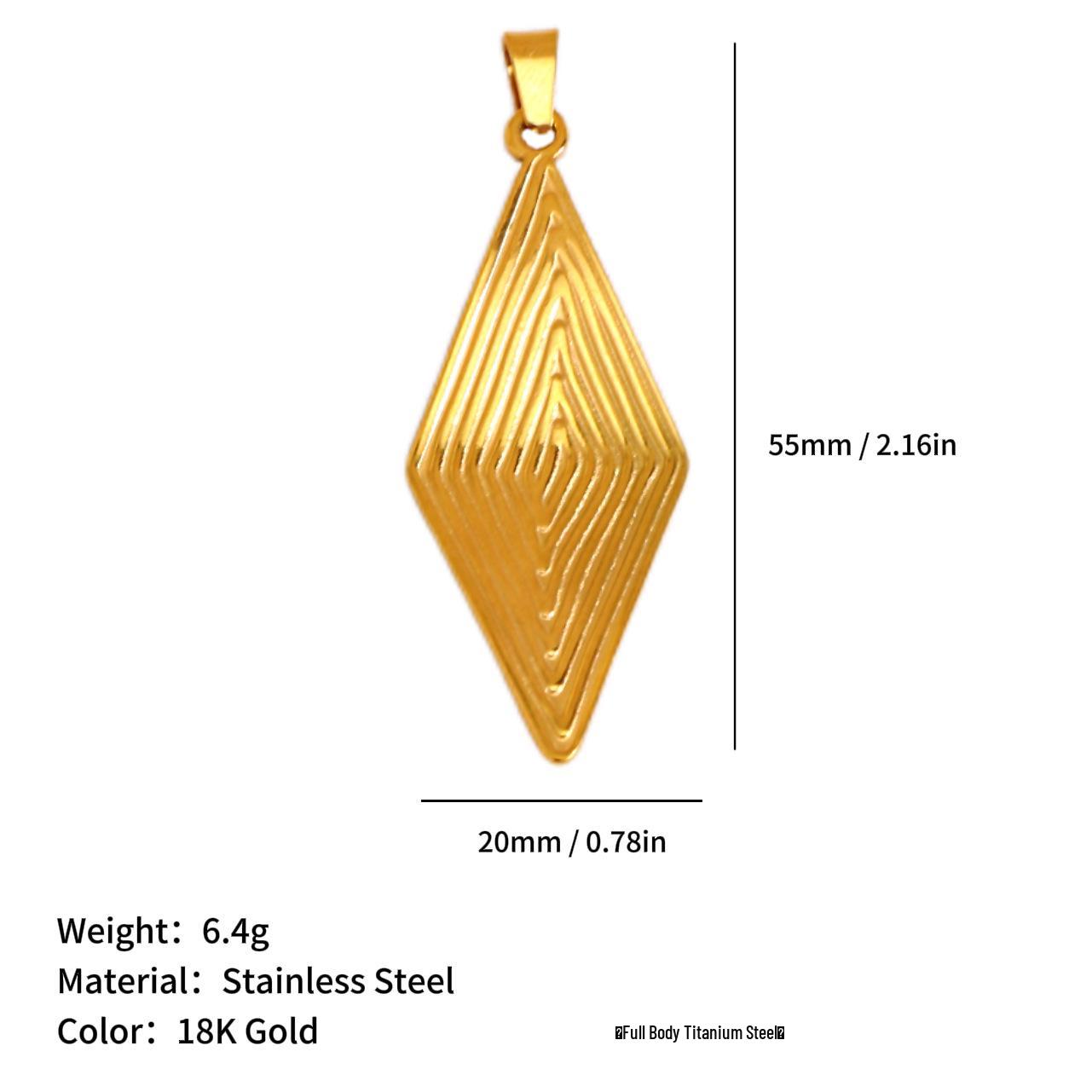 

Подвеска из титановой стали с геометрическим веерообразным дизайном из 18-каратного золота, с текстурой кованой нержавеющей стали, для серег или ожерелья