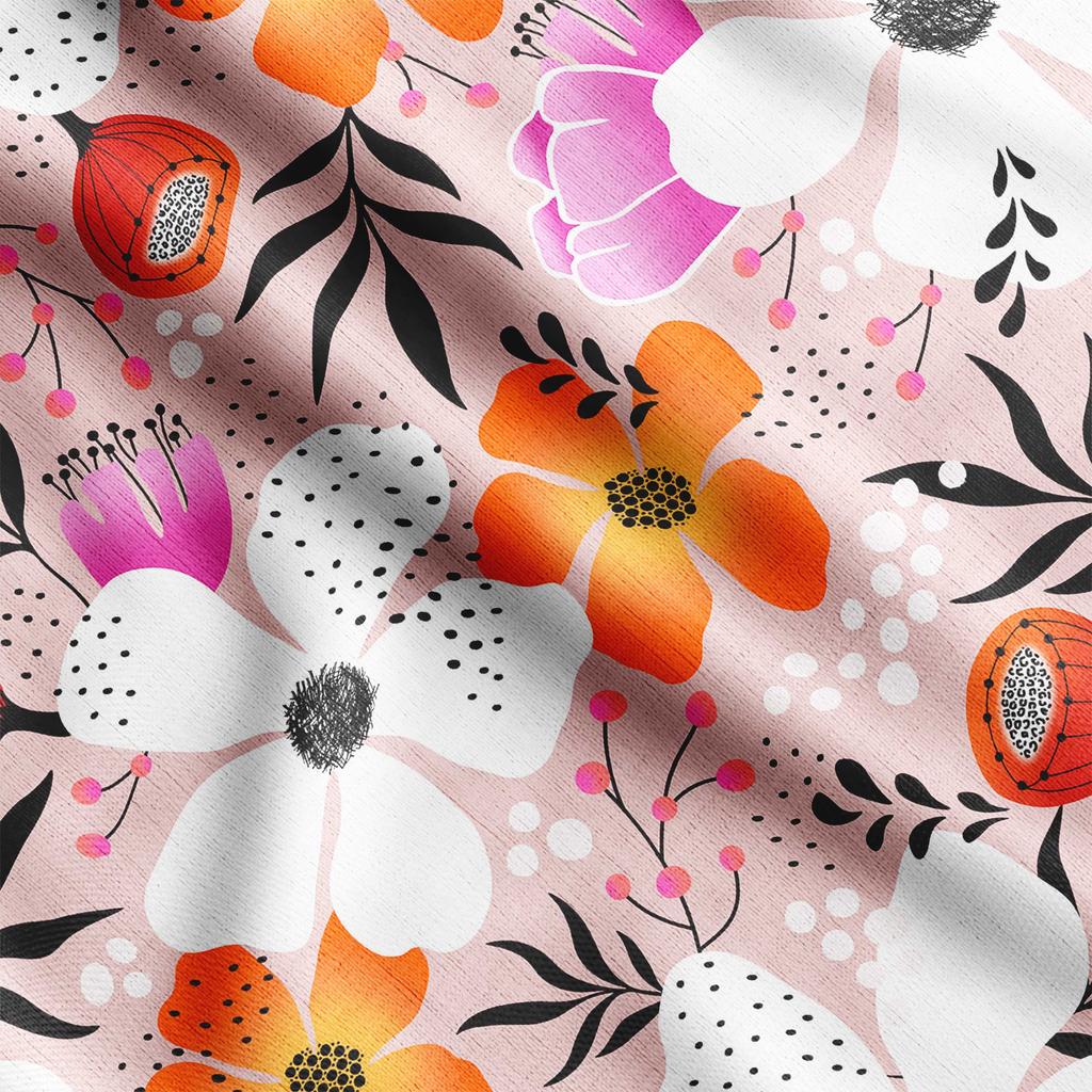 Soimoi Bird & Flowers Print,  Cotton Cambric, Quilting Fabric Sold by The Yard 42 Inch Wide, Medium Weight Cotton Fabric, Sewing  Supplies