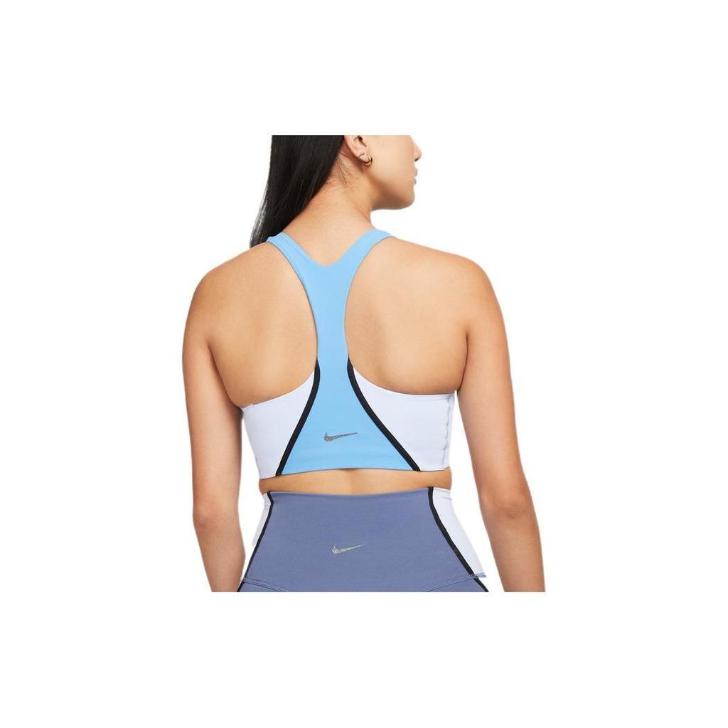 Nike Quick-Dry Medium Support Color Block Sports Bra Women Underwear Blue DM0679-462