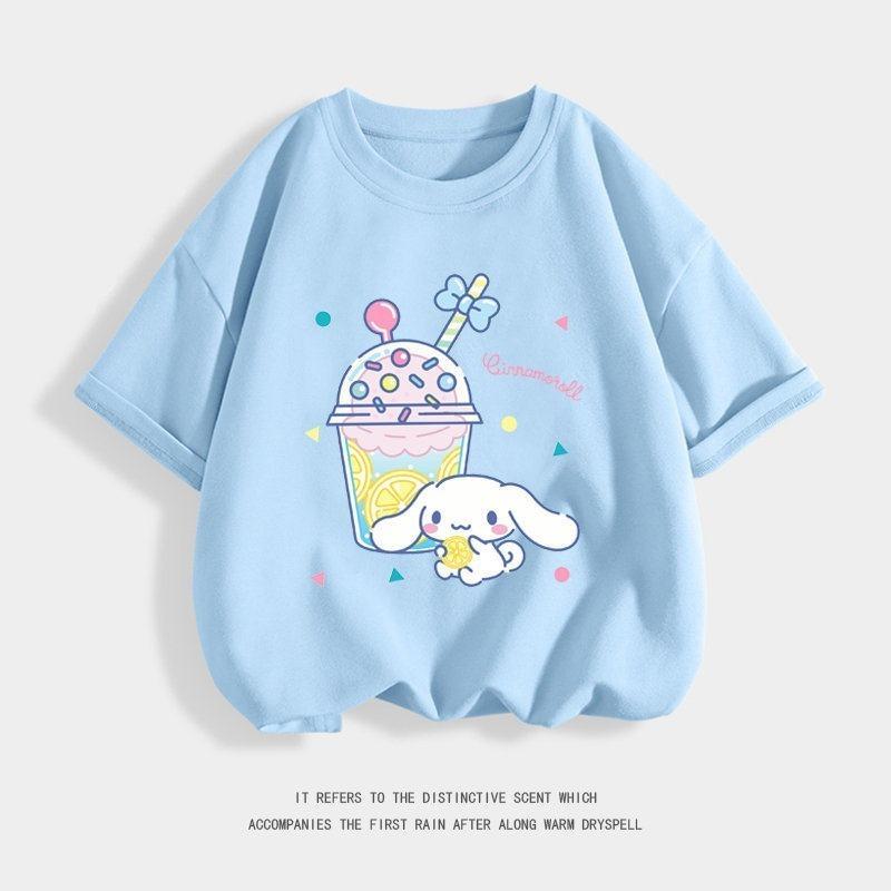 Y2K Funny Cat Graphic Kids Tshirts Summer Short Sleeve Tees Cartoon Boys Girls Clothes Kawaii Tops Children T-shirt