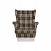 Fotel uszak Winston z podnóżkiem pufą Family Meble krata brązowa