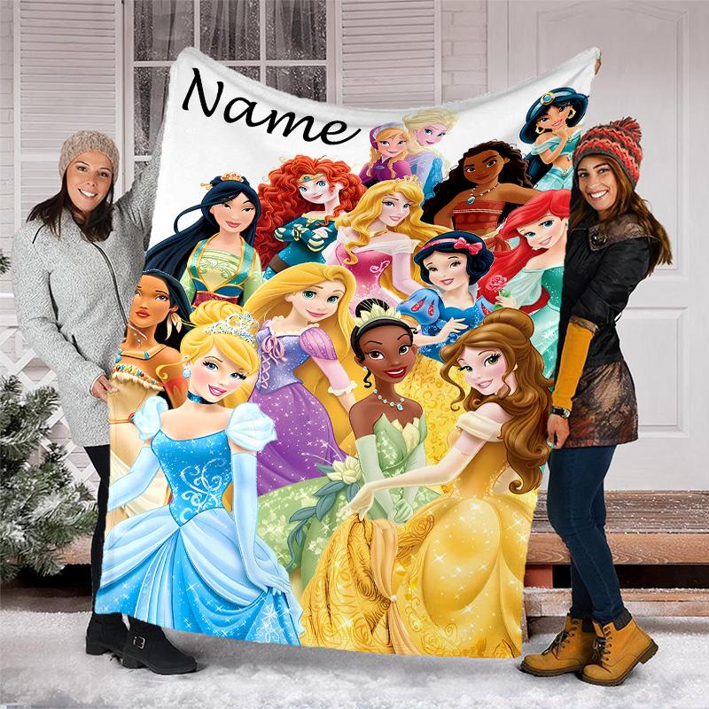 Customizable Princess Throw Blanket – Personalized Name, All-Season Cozy Snug Blanket, Machine Washable, Personalized Blanket