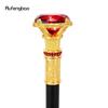 Bastone da Passeggio Tipo Diamante Rosso Dorato Bastone da Passeggio Decorativo alla Moda Gentleman Elegante Bastone Cosplay Pomello Pastorale 93cm