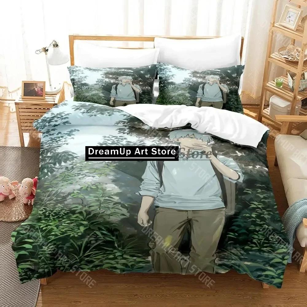3D-tryck Mushishi Sängkläder Set Enkelt Twin Full Queen King Size Sängset Aldult Barn Sovrum Påslakanset 3D Anime Lakan Set