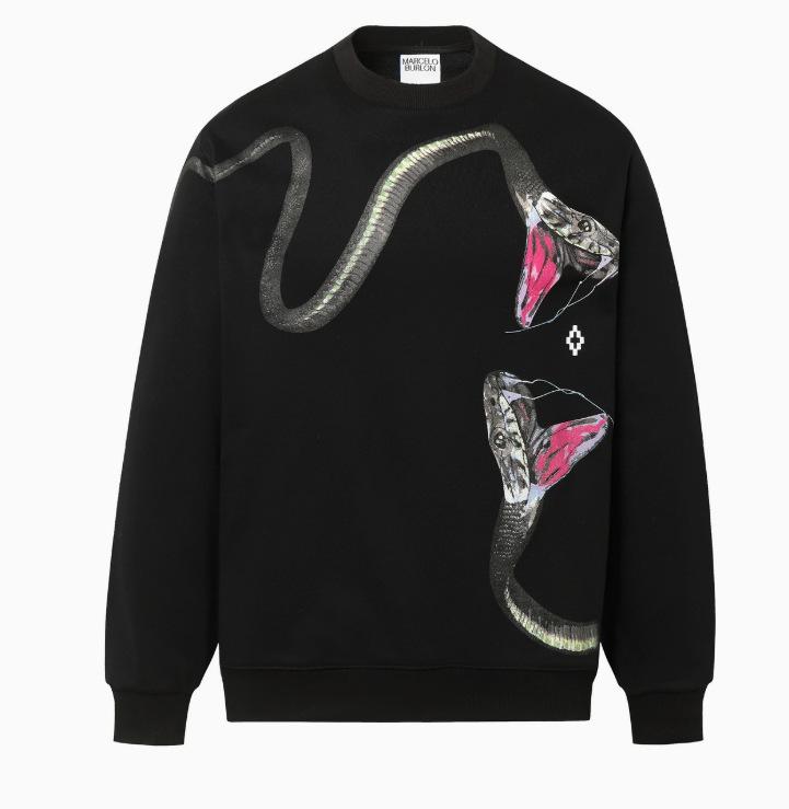 Felpa con cappuccio Marcelo Trendy Feathered Wings: Felpa girocollo unisex con motivo a fulmini e serpenti multicolore Phantom Wings.