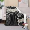 Tropical hibiscus and palm leaf patterns Blanket for Sofa Bed Travel Camping Living Room Office Conditioning Blanket