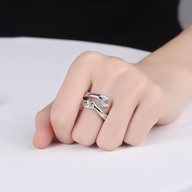 Unisex Adjustable Open Hug Ring - European & American Creative Couple Design
