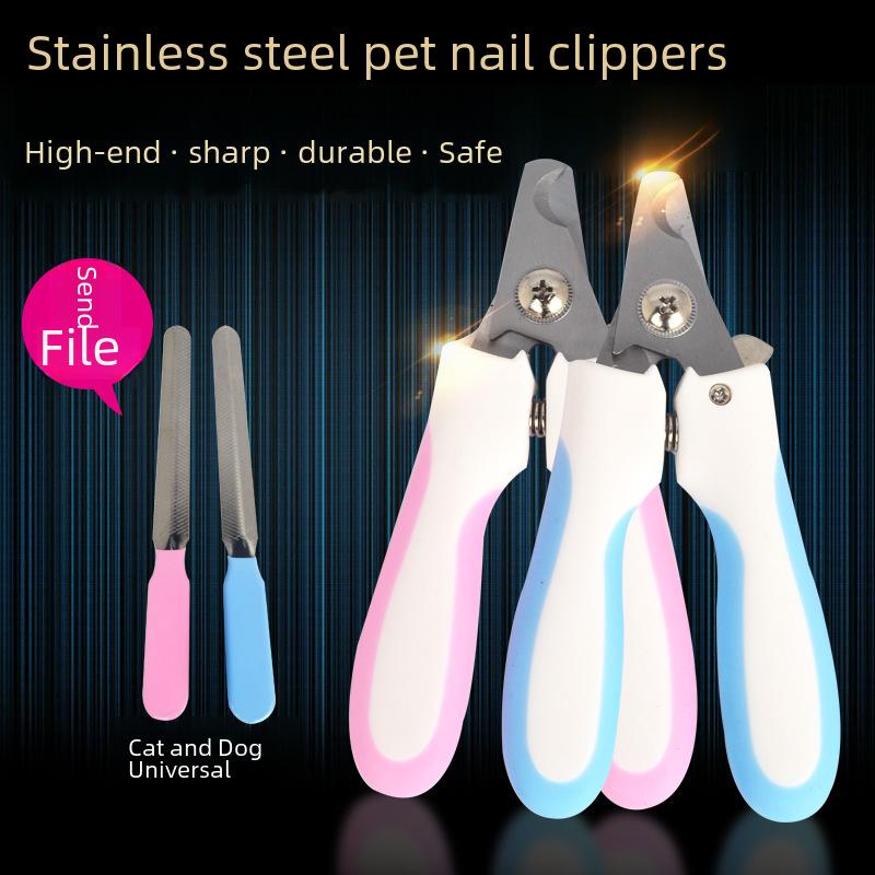 

Stainless Steel Dog Nail Clippers Set for Large and Small Pets Pink