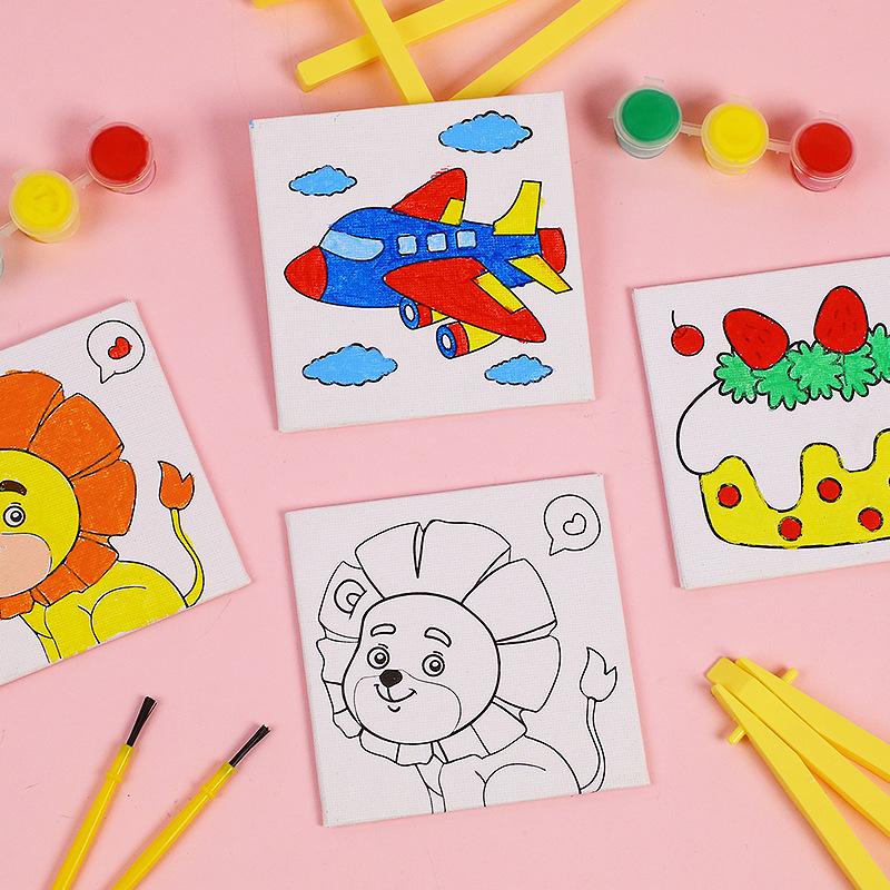 Children's DIY Shelf Drawing Board Creative Cartoon Hand-drawn Graffiti Coloring Kindergarten Art Oil Painting Stand Toys