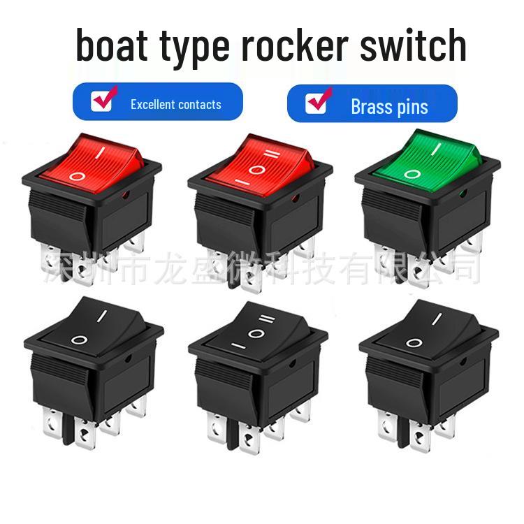 KCD4 Rocker Switch: 4/6 Pins, 2/3 Positions, Illuminated, 25x31mm, 16A 250V Power Button