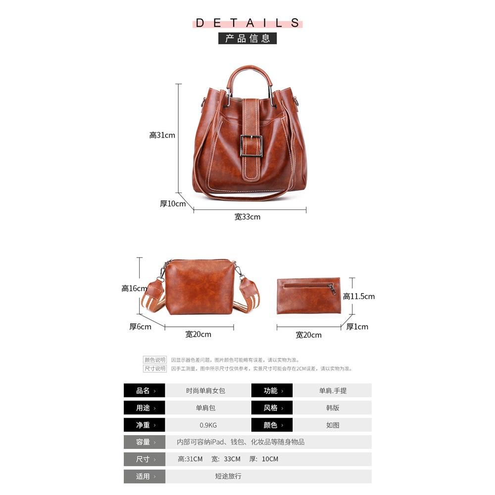 Fashionable Three-piece Mother-in-law Bag Single Shoulder Crossbody Handbag