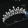 Kinder Koreanische einfache mit Diamanten besetzte Perlen Brautkrone Tiara Hochzeitskleid Accessoires Prinzessin Geburtstagsfeier Kleid Accessoires