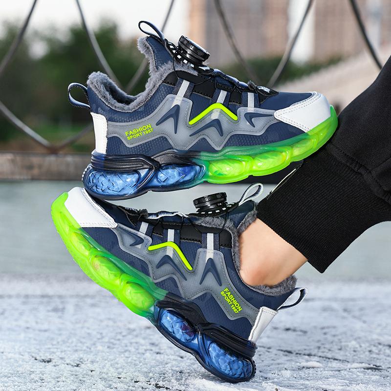 Winter Plus Samt Mädchen Kinder Sneakers Baumwollschuhe Sneakers PU Wasserdicht Warm Ultraleicht Jungen Schnee Sneakers