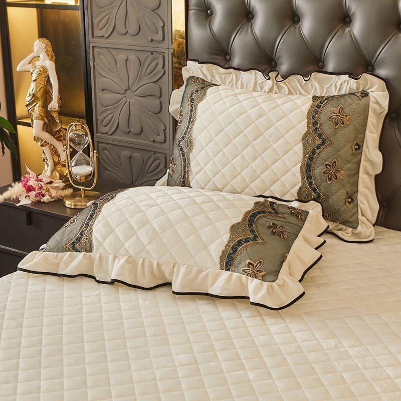 2pcs Crystal Velvet Pillowcase Solid Color Winter Warm Pillow Cases Decor Home Pillow Covers Bedding