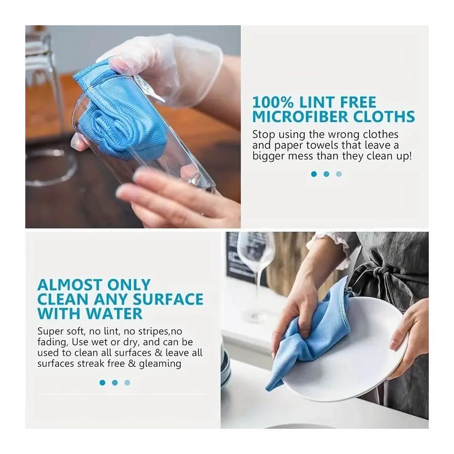 3/4/5/6/7 Pack Microfiber Glass Cleaning Cloths Reusable No Streaks and Lint Free Window/Stainless Steel/Glasses/Mirrors/Screens/Lens Polishing Cloths
