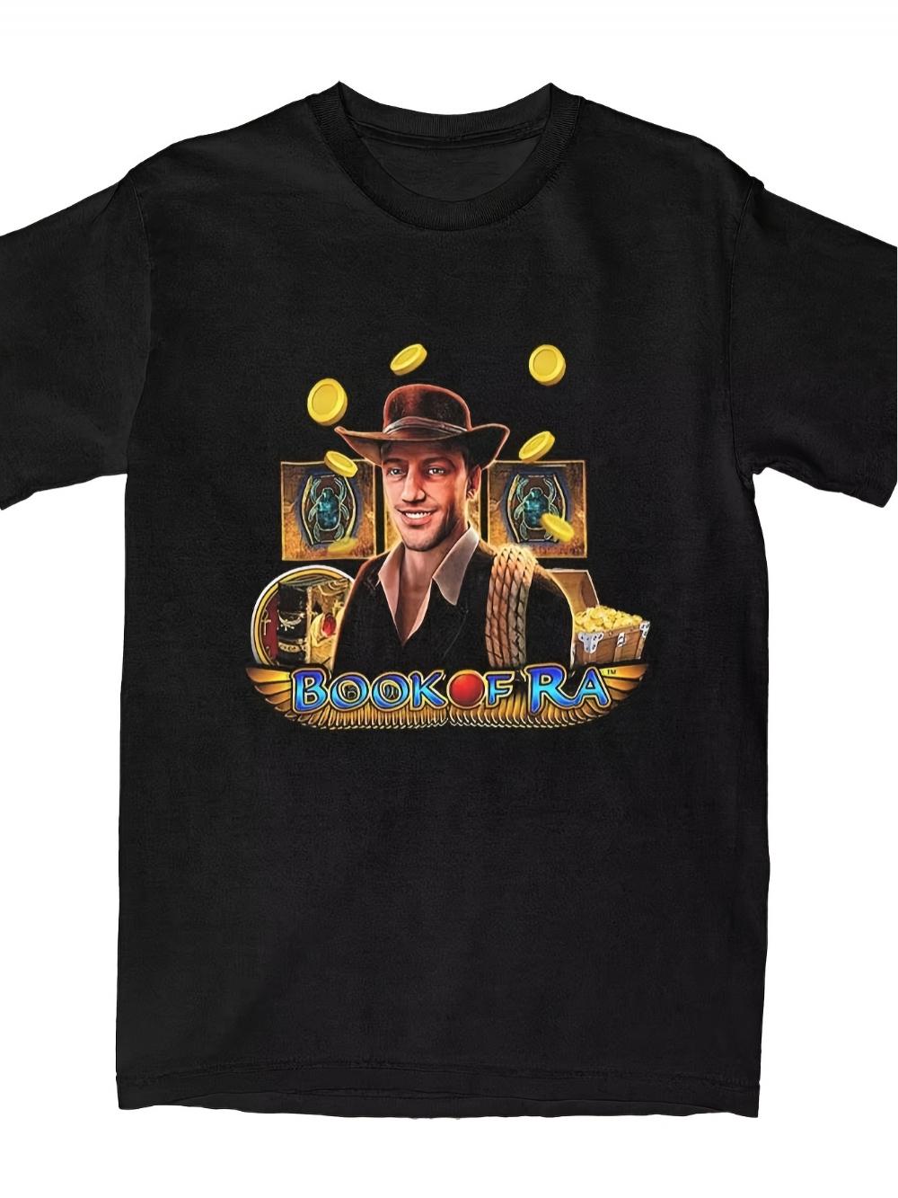 

Book of Ra Vintage Graphic Tee Black Summer Tee Colorful Geometric Pattern Regular Fit Crew Neck Short Sleeves Quick-dry Tee 5XL різнокольоровий