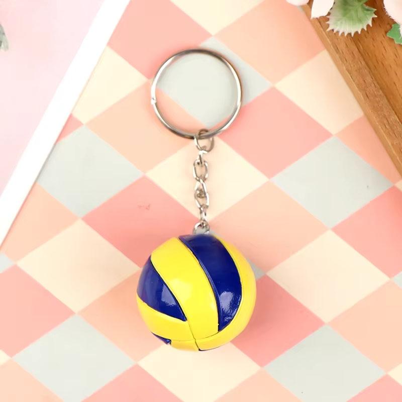 1xFashion PVC Volleyball Keychain Ornaments Business Volleyball Gifts Beach Ball Sport For Players Men Women Key Chain Gift