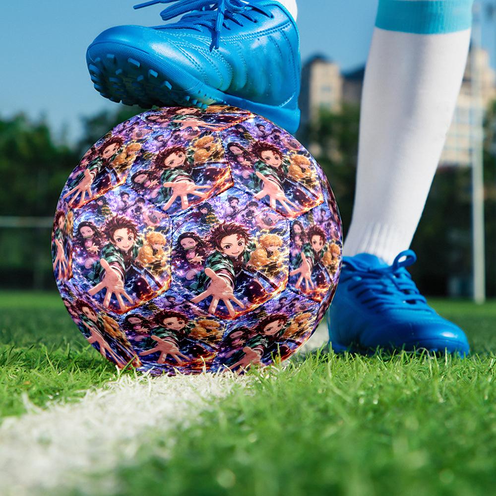 Dark Fantasy Heroes De-mon Size 5 Soccer Balls, Anti-Slip, Protective Football, Outdoor Sport, a Unique Gift Suitable for Him/her, Birthdays