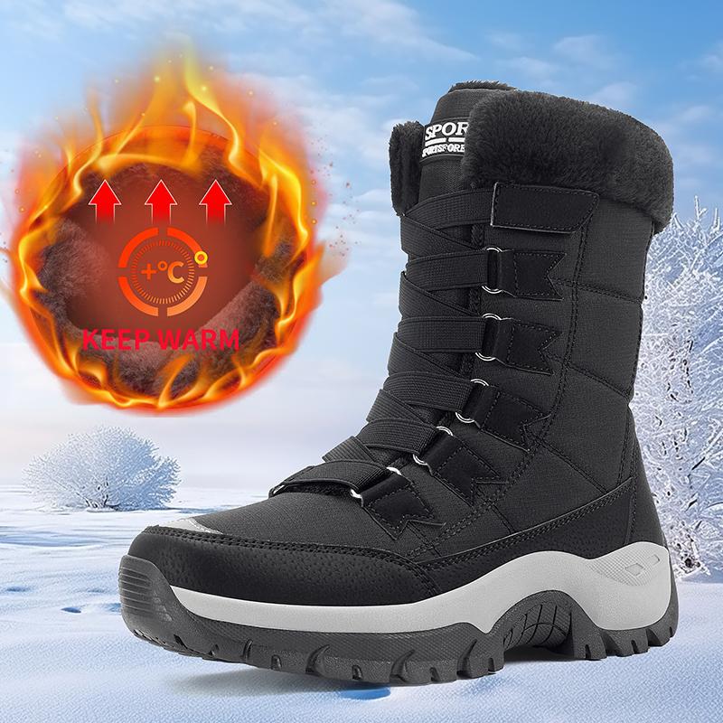 TUINANLE Fashion Snow Boots Women Large Size Cotton Shoes Plush Warm Casual Winter Boots Casual Non Slip Cotton Shoes