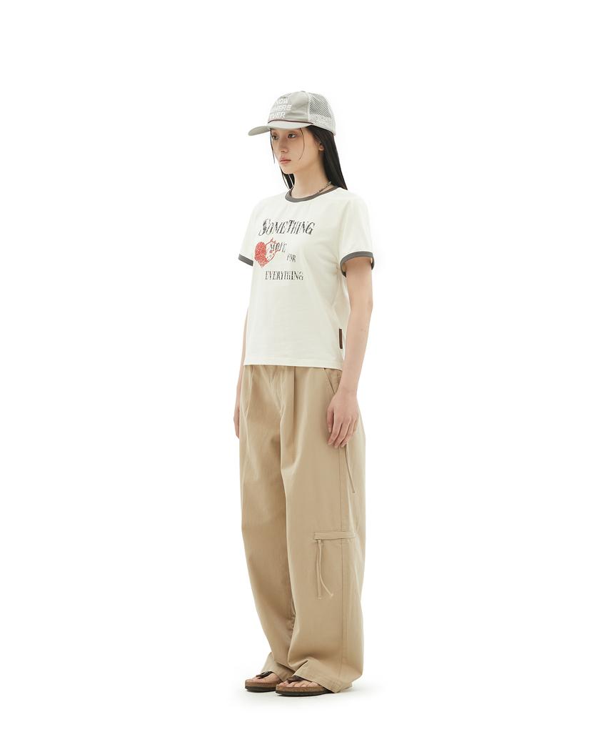 Depeugameoncheu Something Heart Ringer T-Shirts [Ivory]