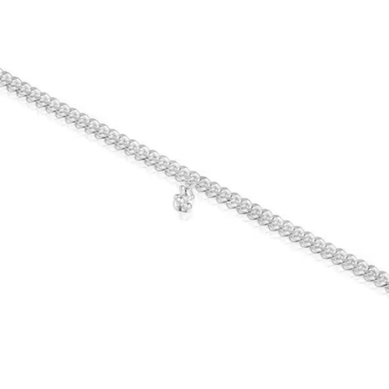 TOUS Silver Bold Bear Curb Chain Bracelet / 311561650