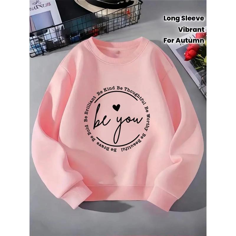 Unisex Crewneck Sweatshirt - Be Kind Be Thoughtful Be You Machine Washable, Spring And Autumn, Sportswear And Casual Wear, Soft And Comfortable