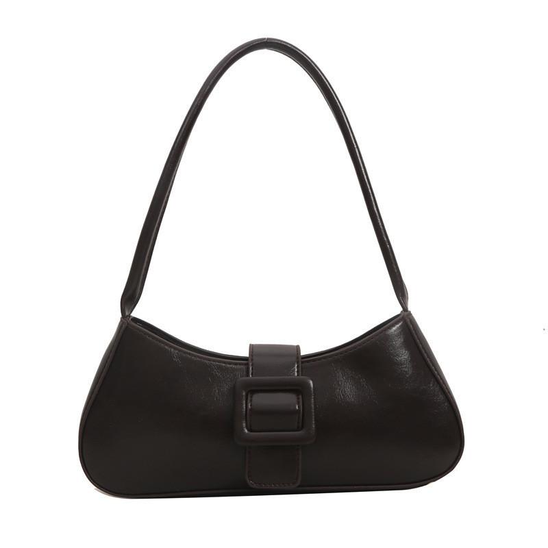 Stylish Minimalist Ins Small Batch Bag Pu Material Street Fashion Shoulder Bag 2023 Winter New Bag