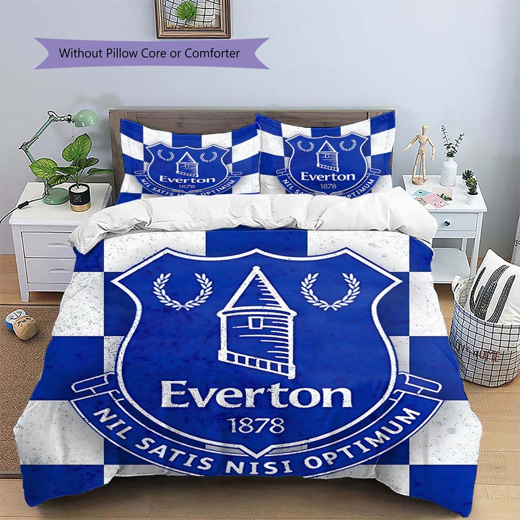 Everton F.C Pattern Bedding,Quilt Set Quilt Cover Pillowcase Home Birthday Gift(1 * duvet cover + 2 * pillowcase, without core)