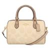Coach Rowan Satchel Shoulder Bag (FCY679) in Sand and Tan Blocked Signature Canvas (Outlet)
