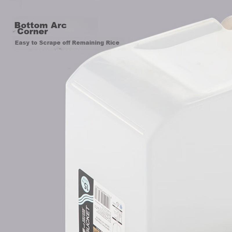 CHAHUA Plastic Grain Storage Container Rice Bucket 15L White 1 Piece with Wheels