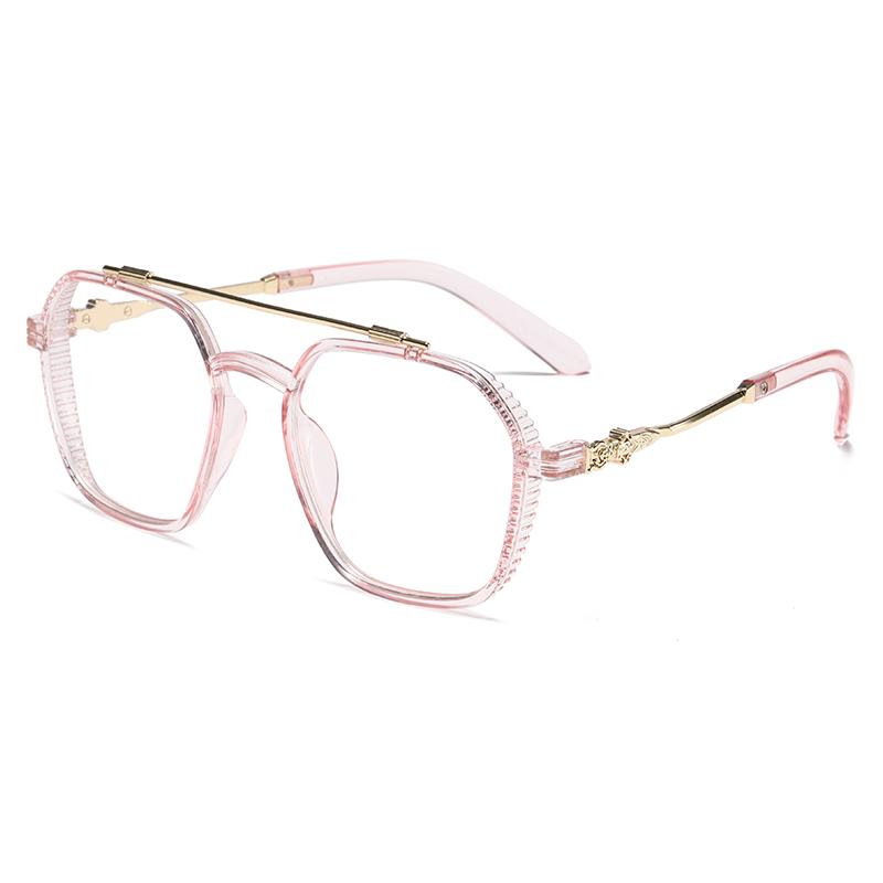 Oversized Metal Retro Fashion Anti Blue Light Glasses for Men Women Double Beam Anti Radiation Computer Mirror Reading Eyewearr
