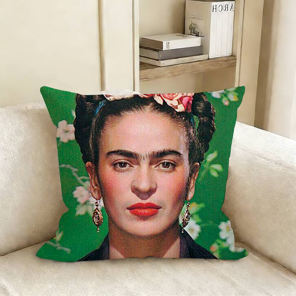 Art FFrida KKahlo Various Sizes Square Pillow Case For Car Home Bedchamber Decor